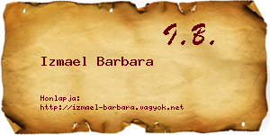 Izmael Barbara névjegykártya